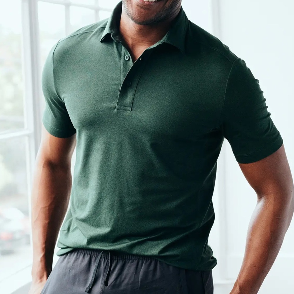 Quince Men's Flowknit Ultra-Soft Performance Polo Shirt Olive - Size Small